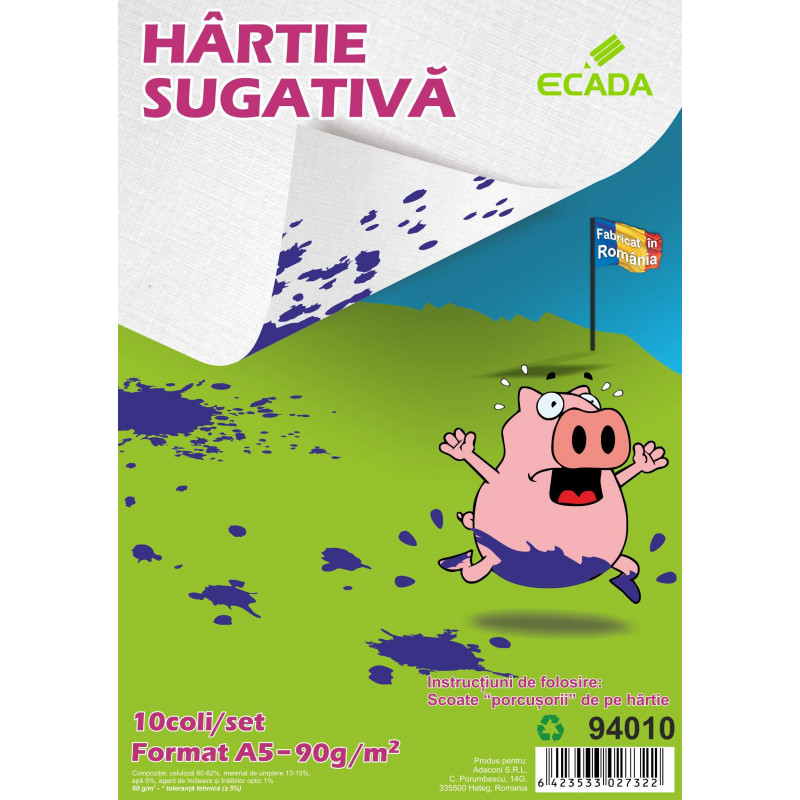 HARTIE SUGATIVA  A5 10 COLI/SET ECADA 94010